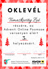 Tomaskovity Zoé advent poomsae
